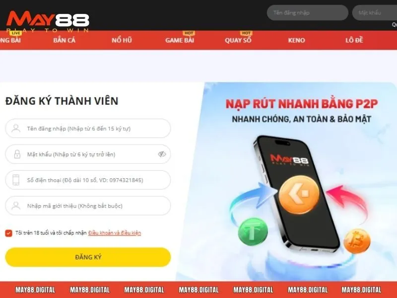 Điều kiện Đăng ký May88 cho người mới bắt đầu
