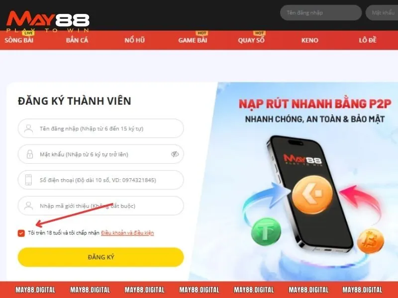 Hướng dẫn chi tiết các bước Đăng ký May88 chỉ trong phút mốt