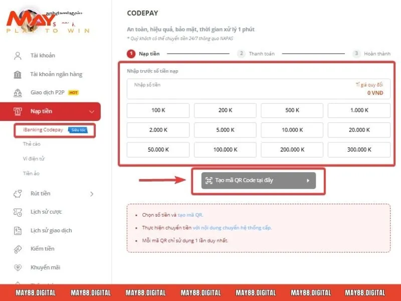 Ngân hàng là phương thức nạp tiền phổ biến với người chơi