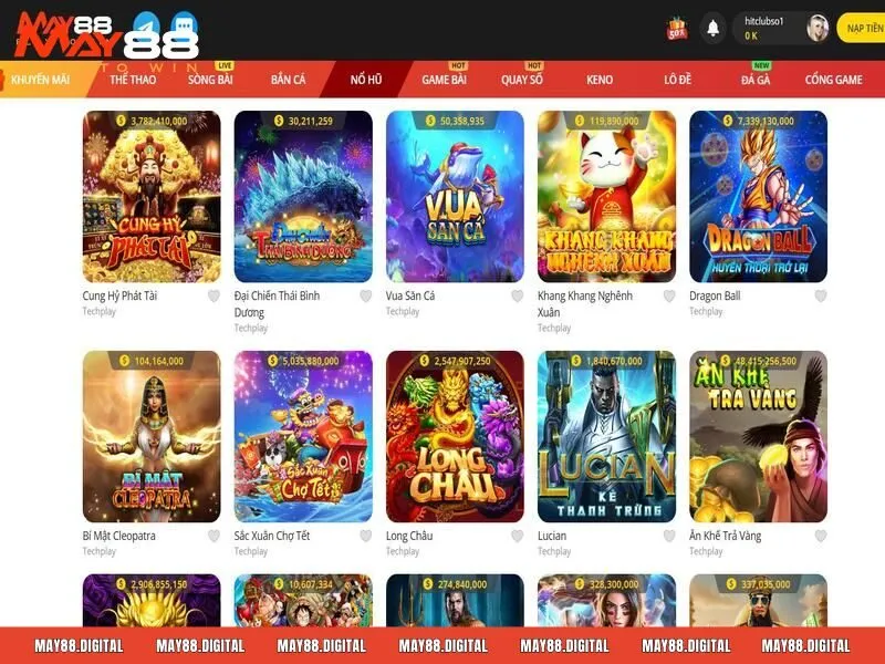 Nổ hũ là trò chơi slot game trực tuyến phổ biến tại cổng game MAY88